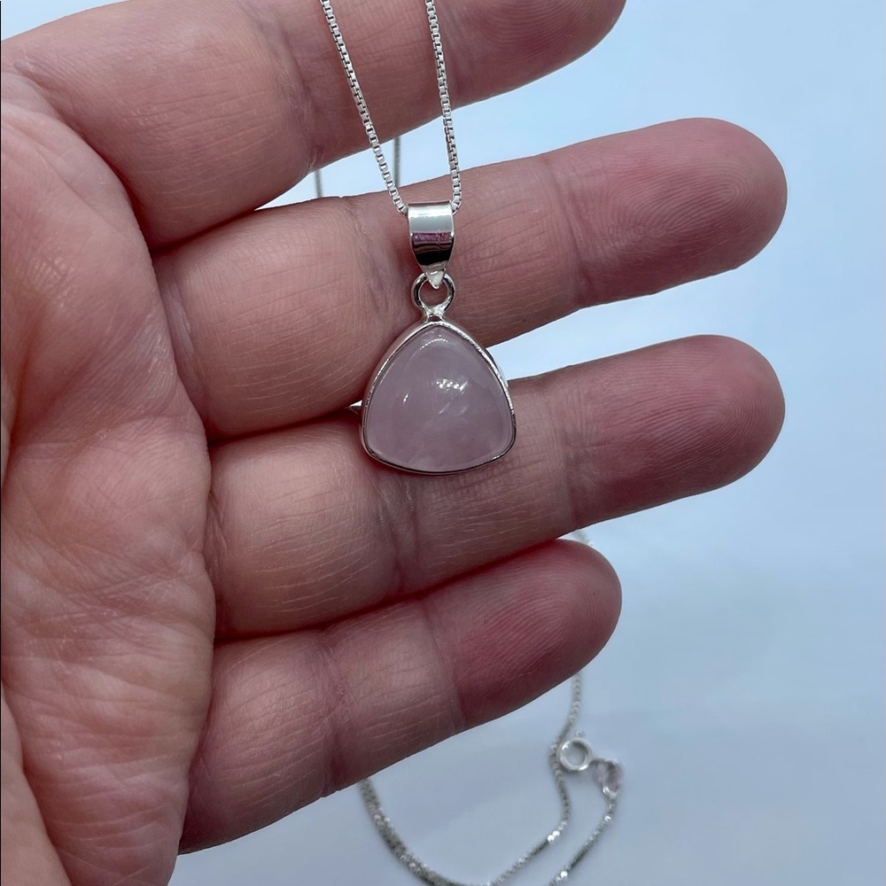 Sterling Silver Rose Quartz Necklace